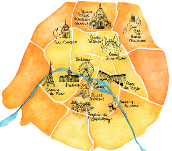 illustration of the best places to picnic in Paris