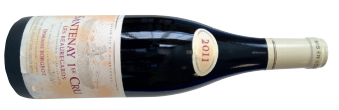 A bottle of domaine borgeot les beauregards santenay 1er cru 2011 from Burgundy
