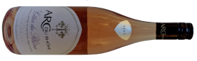 A bottle of arc du rhône rosé a fruity rosé from France