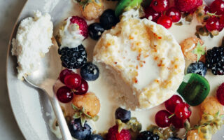 Ricotta with berries and passion fruit