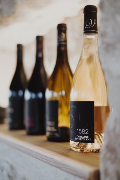 Bottles of wine from domaine de verchant