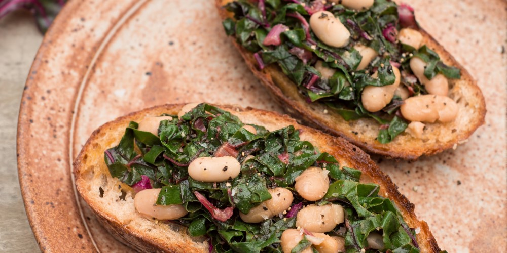 Greens and beans Tartines