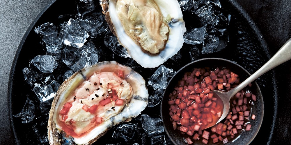 Huîtres à la sauce mignonette