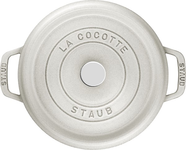 new white truffle cast iron cocotte by STAUB