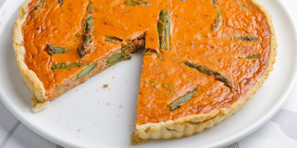 Asparagus & crab tart