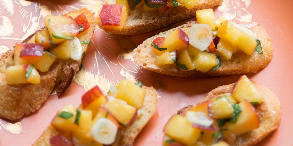 Stone fruit bruschetta