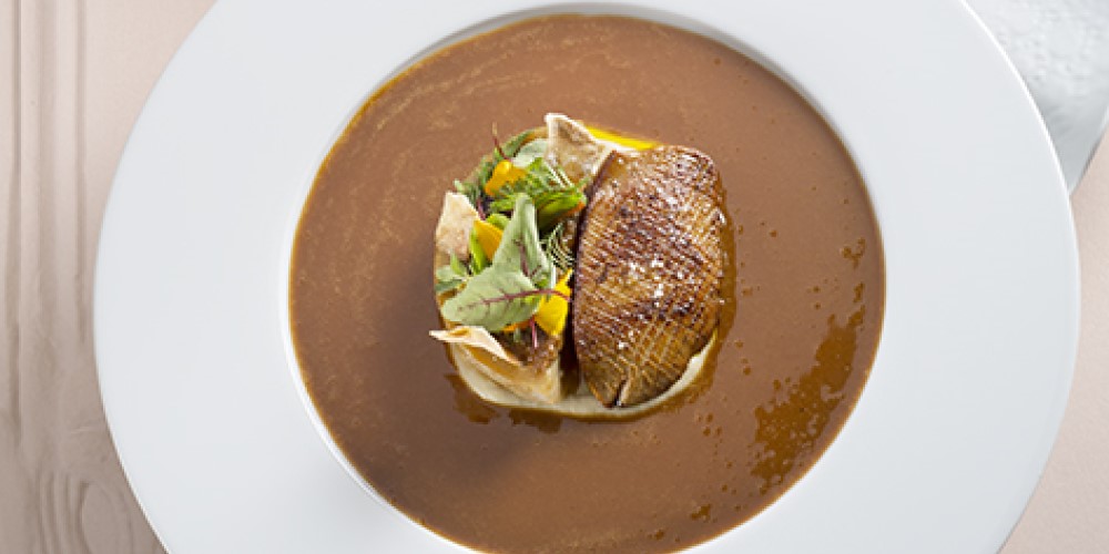 Duck foie gras with stuffed artichokes