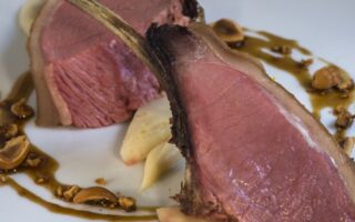 Wild boar with celeriac and hazelnuts