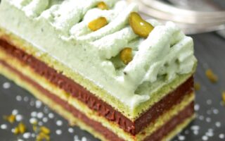 Le Cordon Bleu’s chocolate-pistachio opera cake