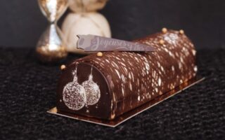Triple chocolate Christmas log