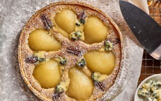 Pear, almond and Saint Agur tartelette