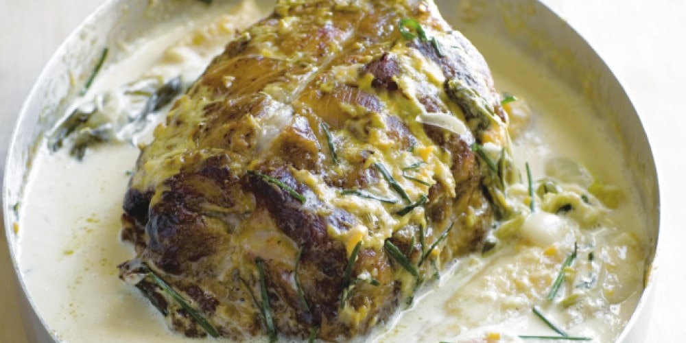 French roast pork with Dijon mustard