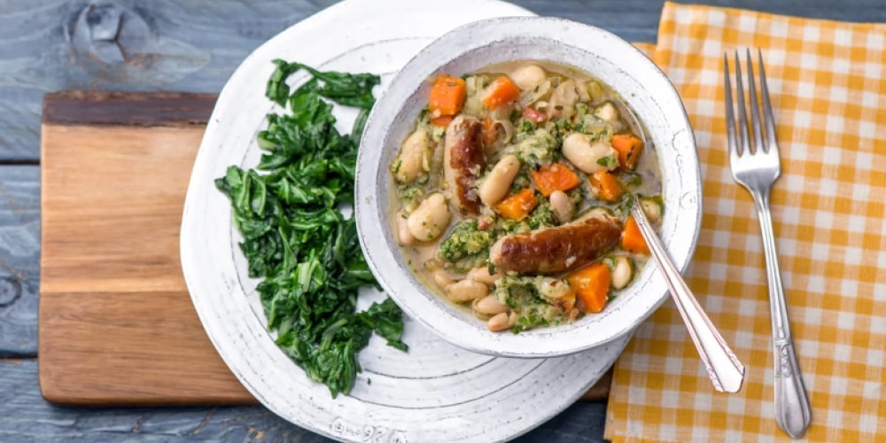 Pork belly and sausage cassoulet