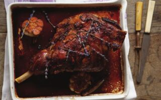 Roast leg of lamb with garlic & lavender