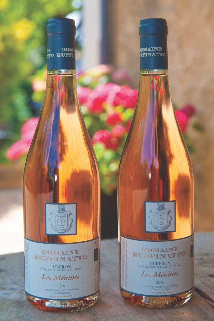 Two bottles of dark rose