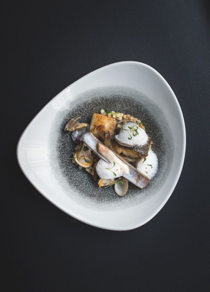 Seafood michelin dish