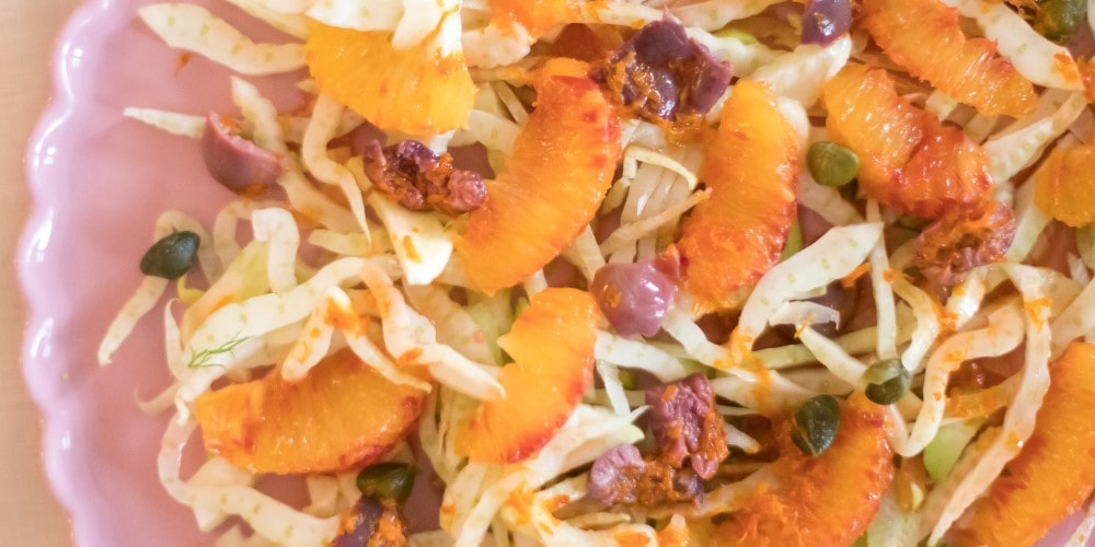 Orange, fennel, olive and caper salad