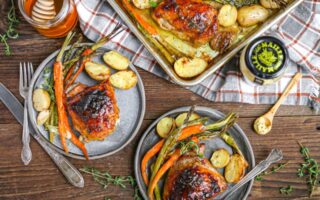 Mustard glazed sheet pan chicken