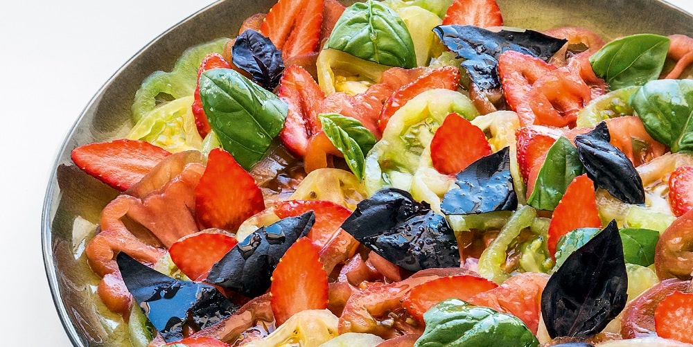 Heirloom tomato and strawberry salad