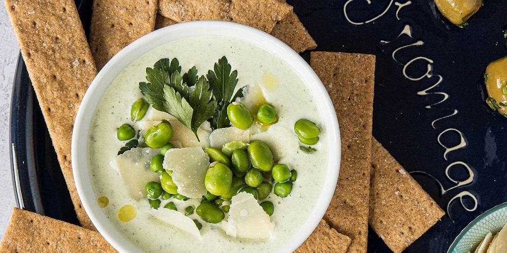 Broad bean and pea dip