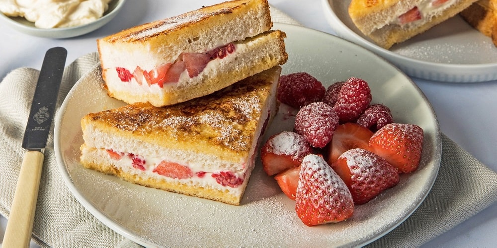 Strawberry and raspberry cream cheese French toast