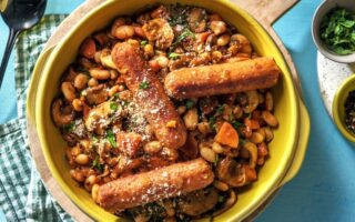 Vegetarian sausage cassoulet
