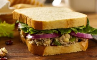 Chickpea, walnut & cranberry sandwich