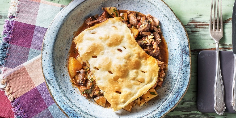 Coq au vin-style pie