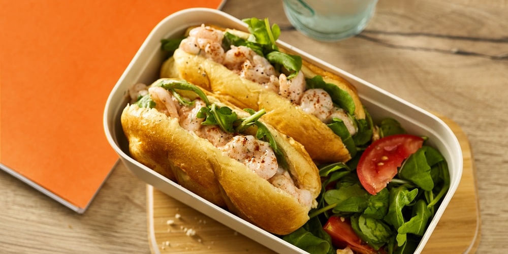 Posh prawn salad sandwich