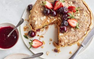Bonne Maman cherry and raspberry bakewell tart