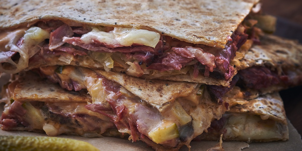 Reuben wrap with Comté