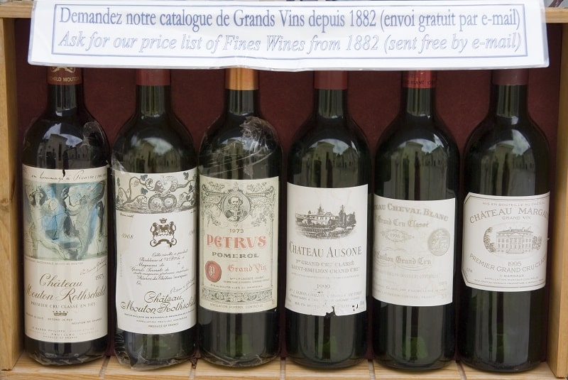 Three of the most expensive French wines ever sold