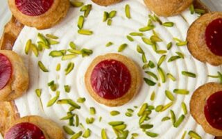 Raspberry and pistachio Saint Honorés