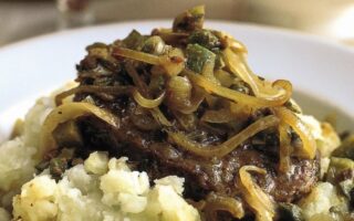 Braised steak with anchovies and capers