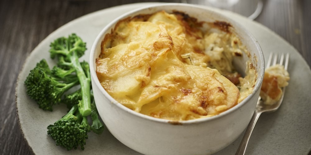 Comté, smoked haddock and chorizo gratin