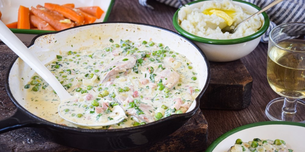 Summer Dijon partridge and peas