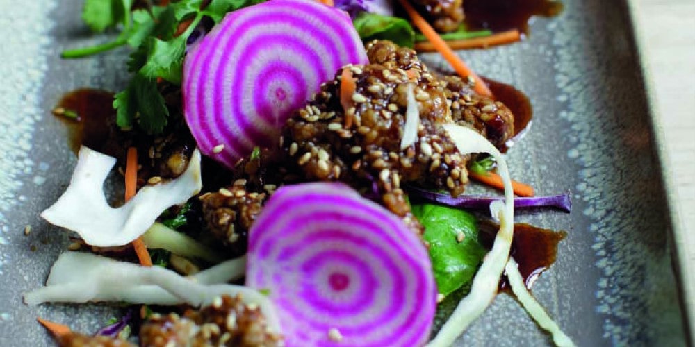 Crispy beef with soy & citrus glaze
