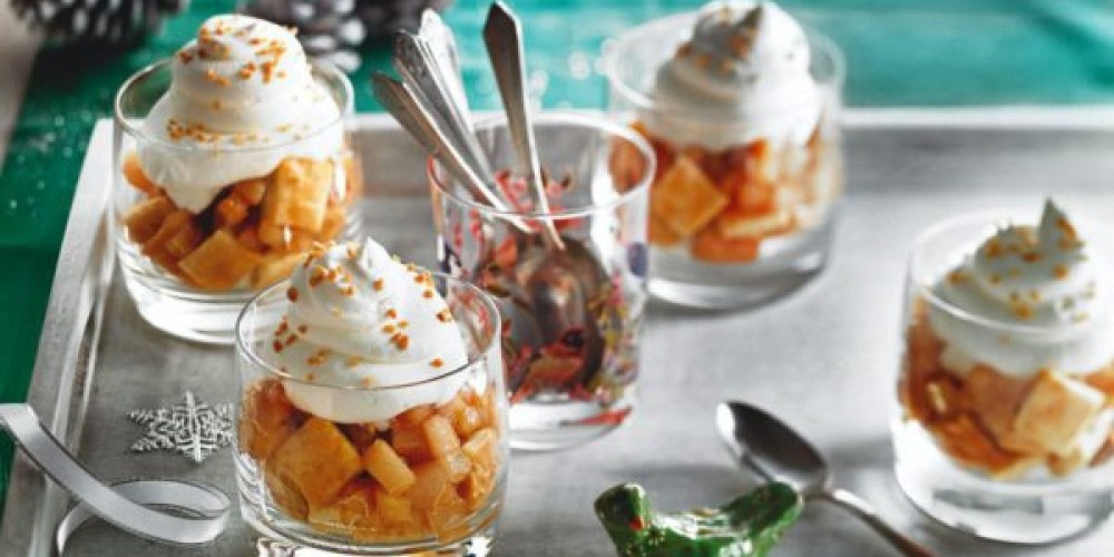Maple and pear mini-parfaits