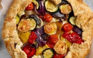 Mediterranean vegetable and goat’s cheese galette