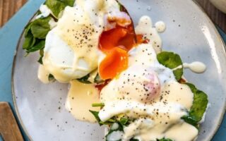 Eggs Florentine with watercress