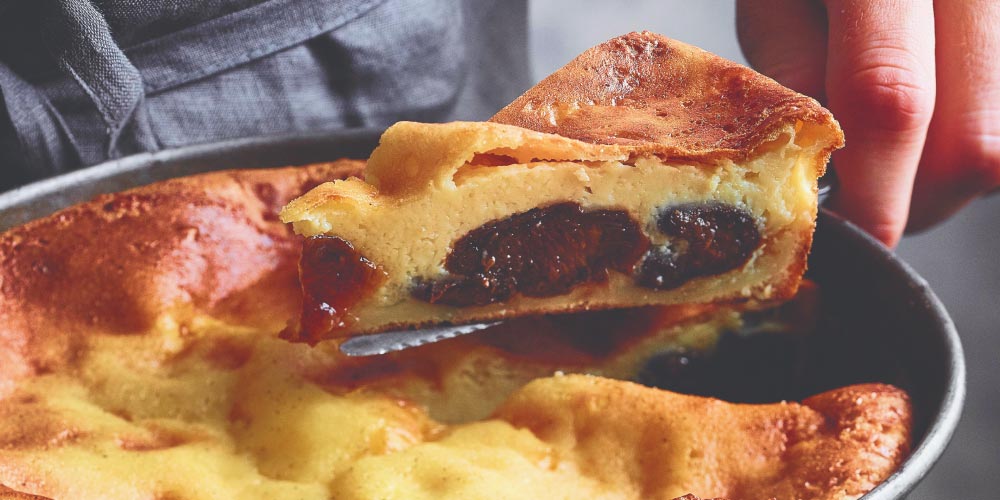 Breton prune and custard tart