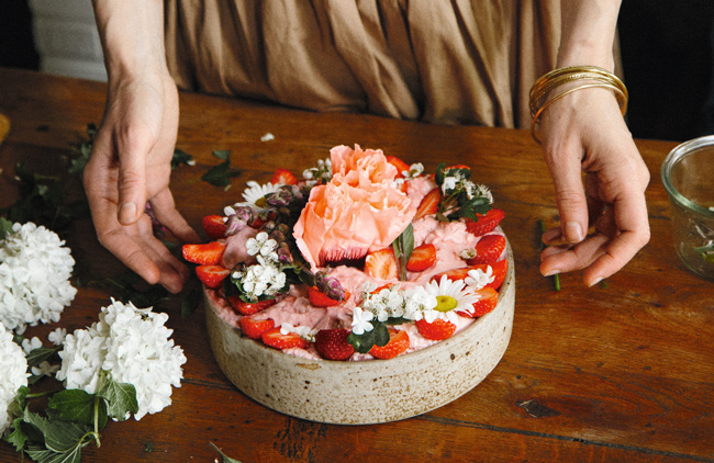 Strawberry and elderflower bavarois