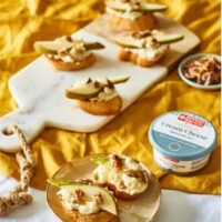 Gorgonzola, Pear and French Sea Salt Pasyan Breton on Toasted Baguette