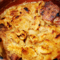 Cassoulet with breadcrumbs on top