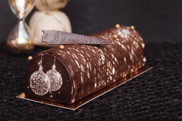 Triple chocolate Christmas log recipe