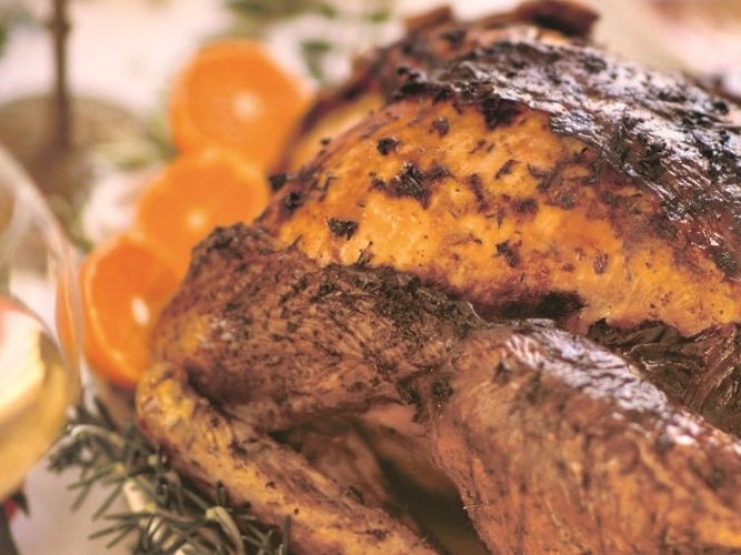 Roast Turkey with Clementines and Garlic