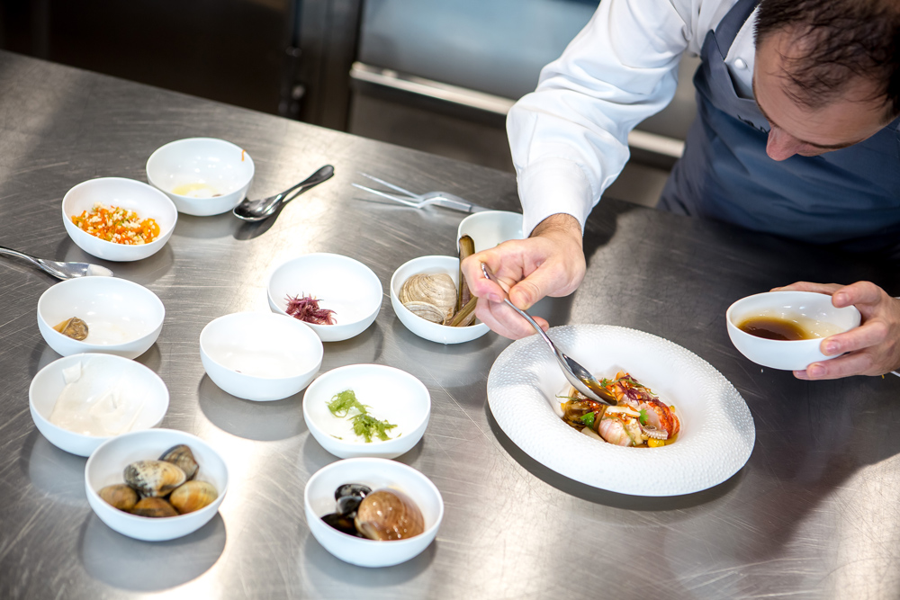 La Marine in the Vendee, chef in the kitchen