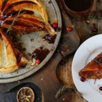 Chestnut, mushroom and red wine pithivier