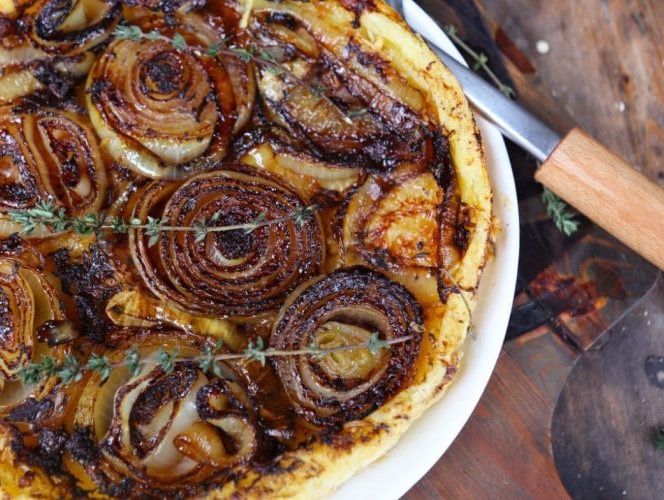 Onion tarte tatin
