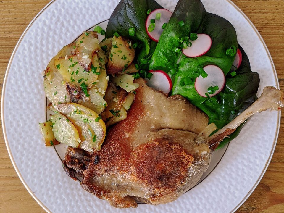Confit de canard with sarladaise potatoes